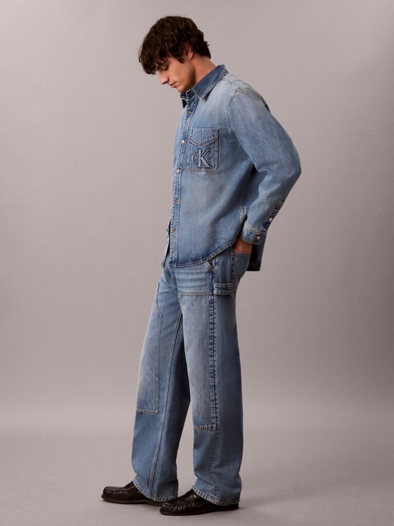 Denim Ανάγλυφο Τζιν Overshirt  Άνδρας