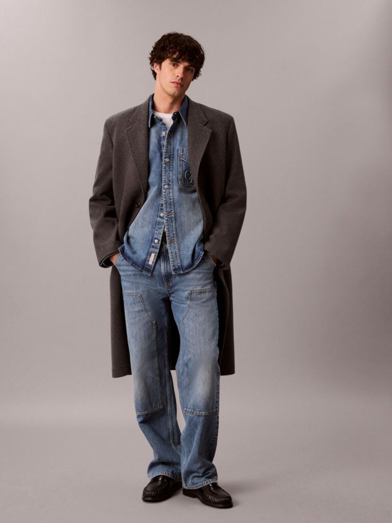 Denim Ανάγλυφο Τζιν Overshirt  Άνδρας