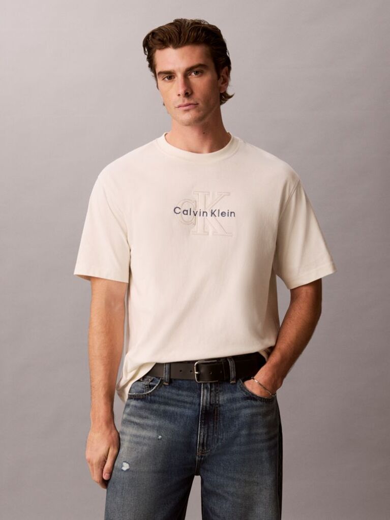 White Relaxed Logo Appliqué T-shirt  Men
