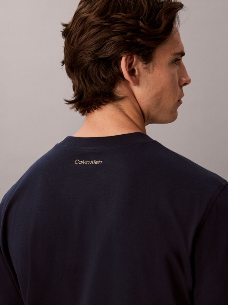 Blue Script Logo T-shirt  Men