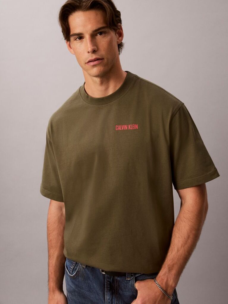 Green Relaxed Calvins Or Nothing Graphic T-Shirt  Men