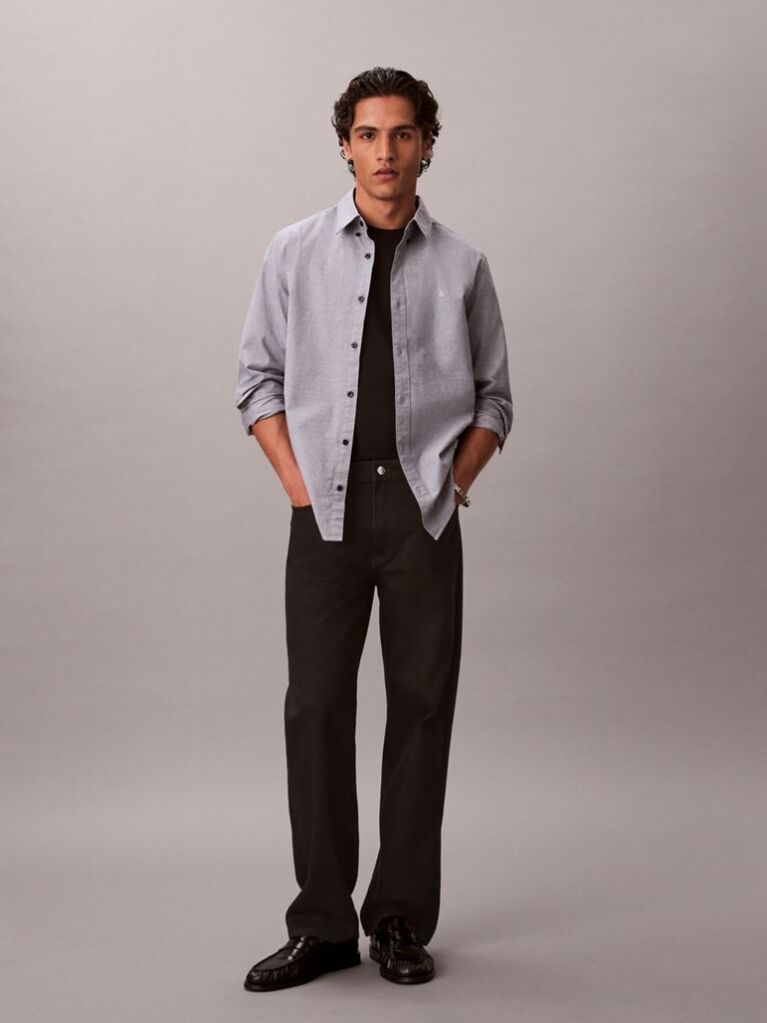 Blue Solid Classic Oxford Button-Down Shirt  Men