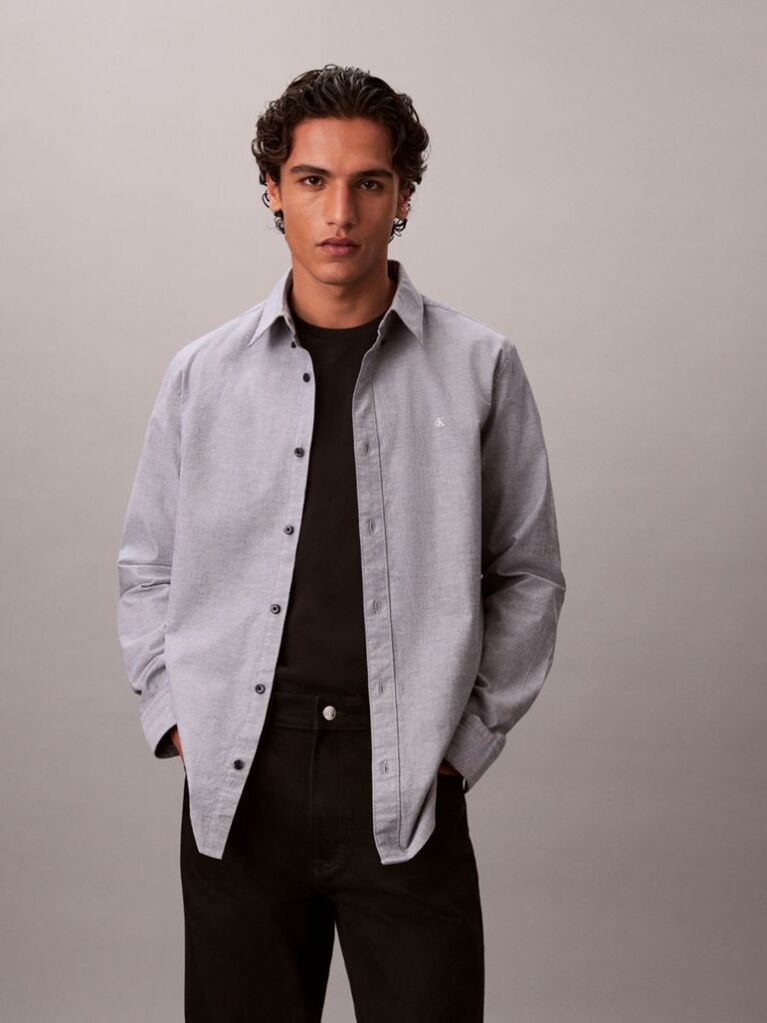 Blue Solid Classic Oxford Button-Down Shirt  Men
