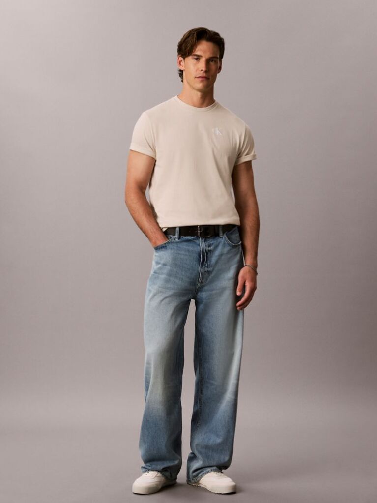 Beige Back Graphic T-Shirt  Men
