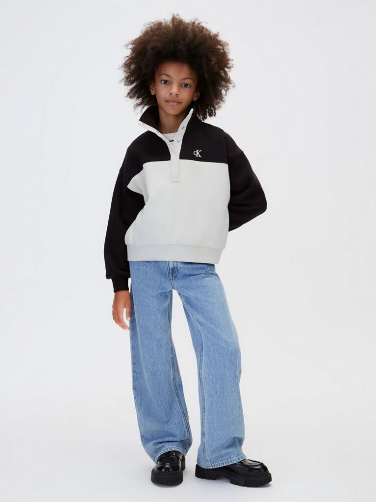 Beige Kids' Colour Block Sweatshirt  Girls