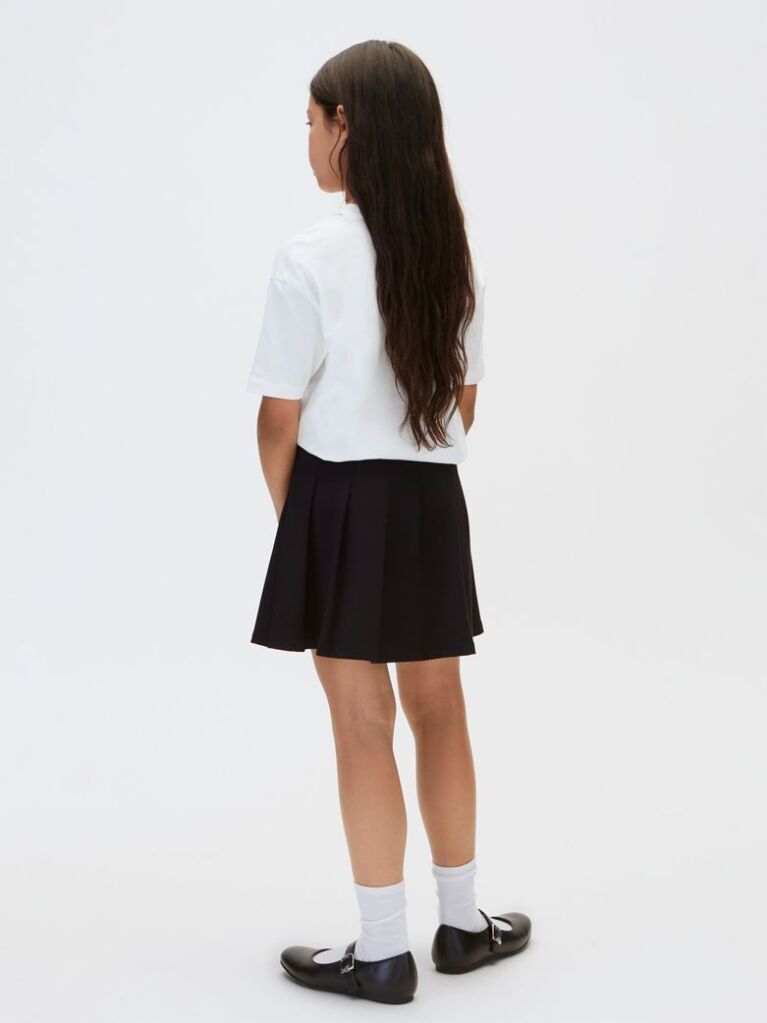 Black Kids' Punto Milano Pleated Skirt  Girls
