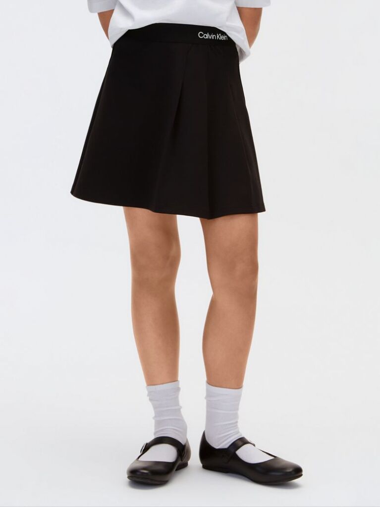 Black Kids' Punto Milano Pleated Skirt  Girls