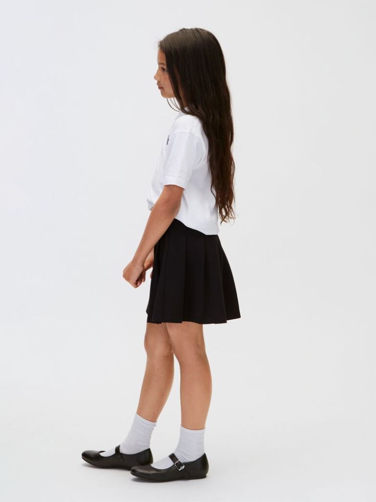 Black Kids' Punto Milano Pleated Skirt  Girls