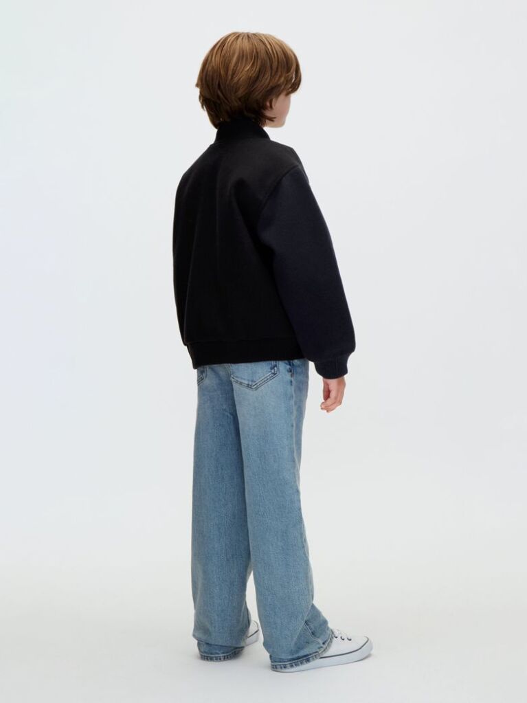 Black Kids' Felt Varsity Bomber Jacket  Boys