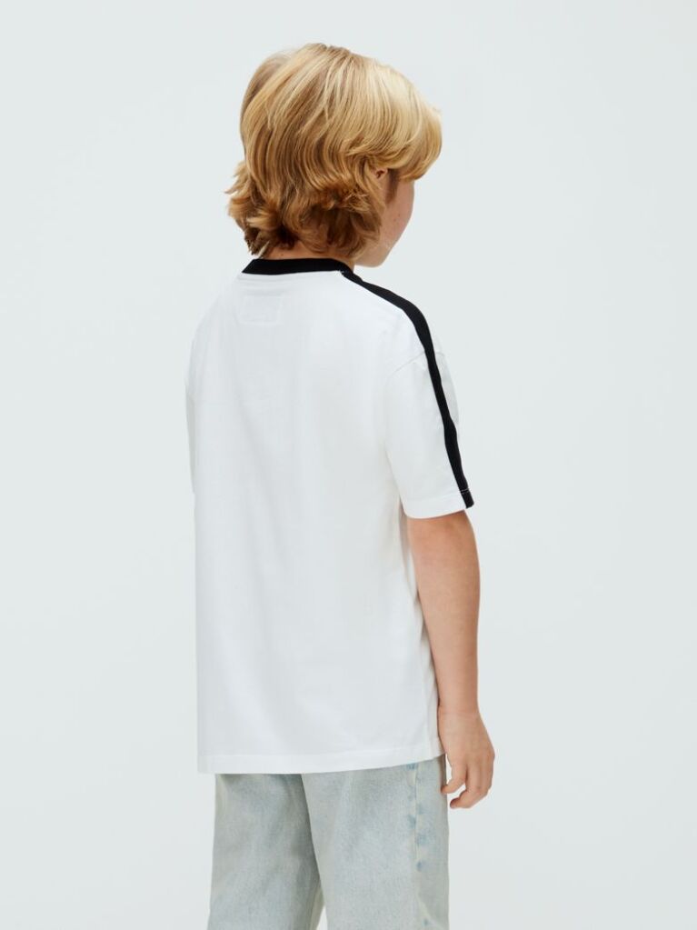 White Colourblock Taping T-shirt  Boys