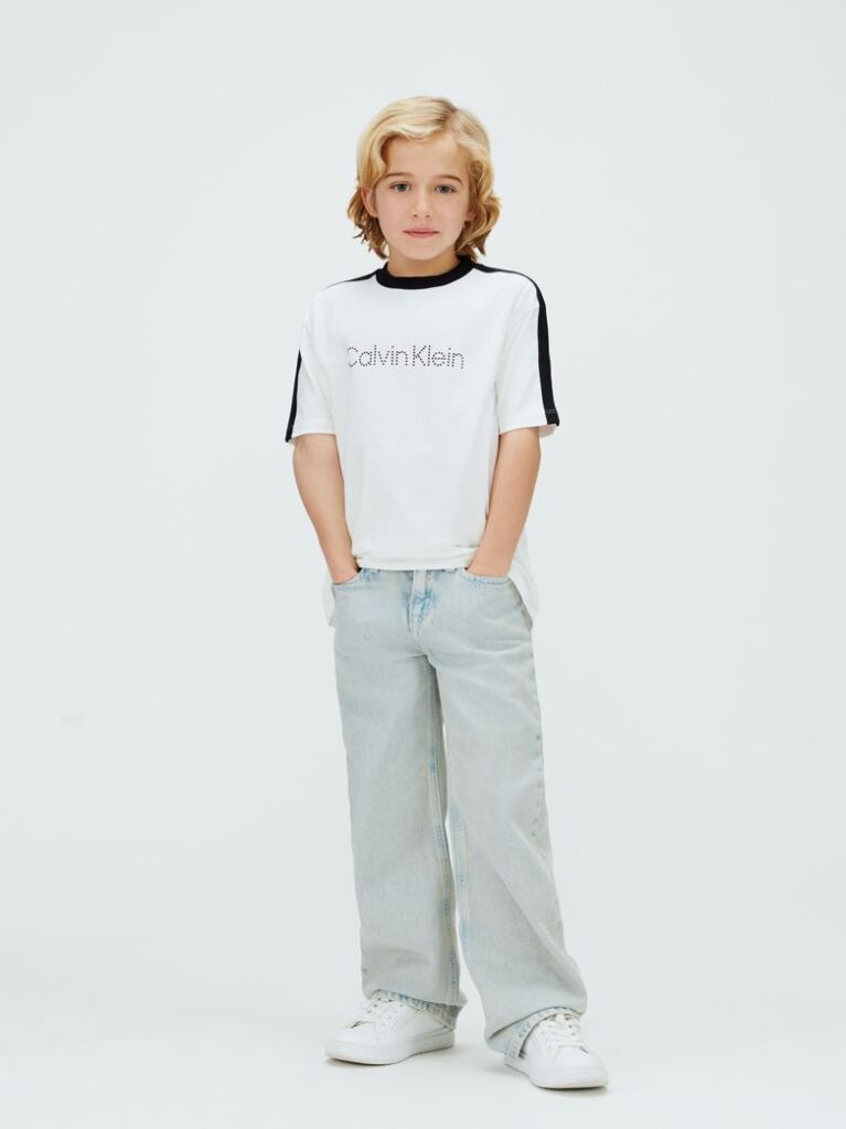 White Colourblock Taping T-shirt  Boys