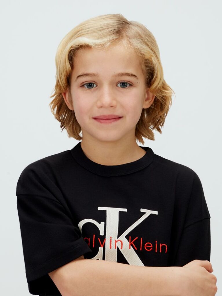 Black Mesh Logo Appliqué T-Shirt  Boys