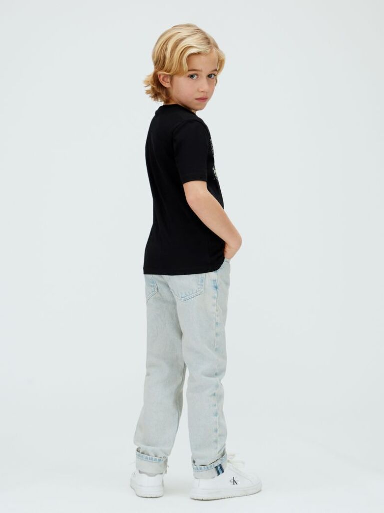 Black Perforated Logo T-Shirt  Boys