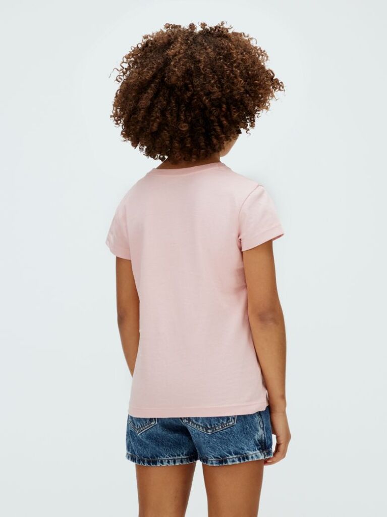 Pink Floral Graphic Slim T-Shirt  Girls