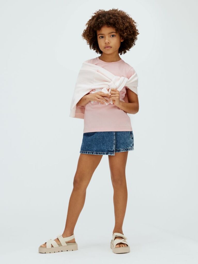 Pink Floral Graphic Slim T-Shirt  Girls