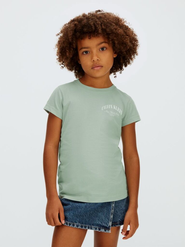 Green Slim Logo T-shirt  Girls