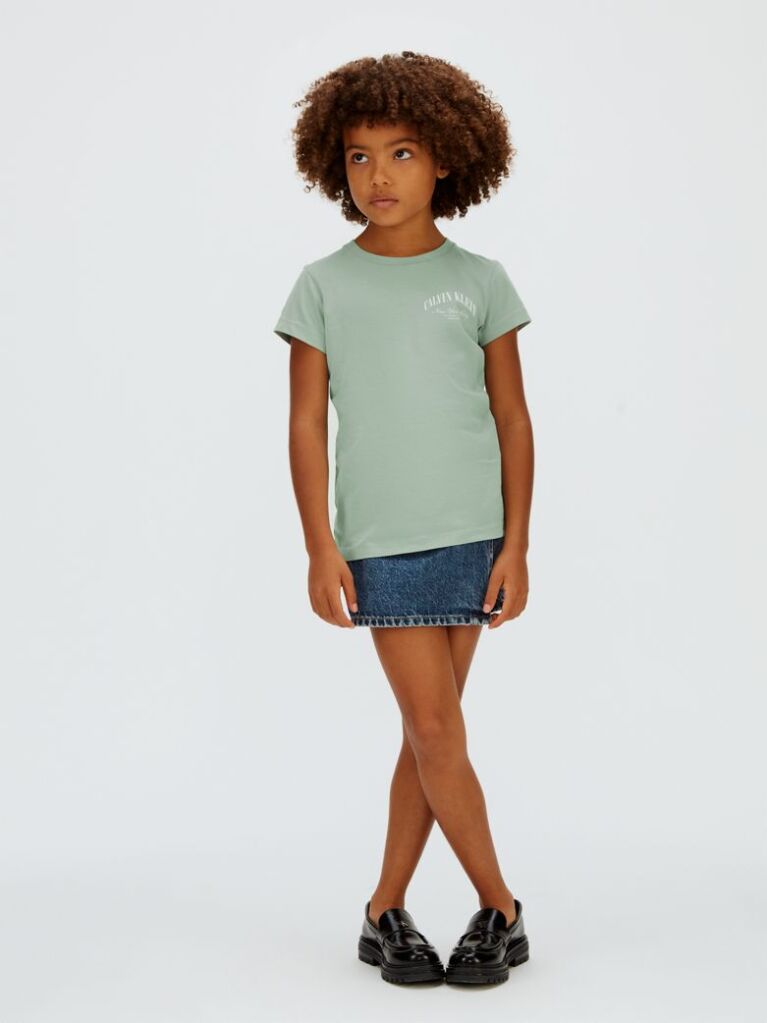 Green Slim Logo T-shirt  Girls