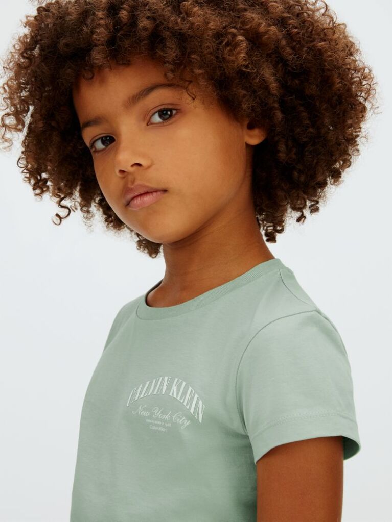 Green Slim Logo T-shirt  Girls