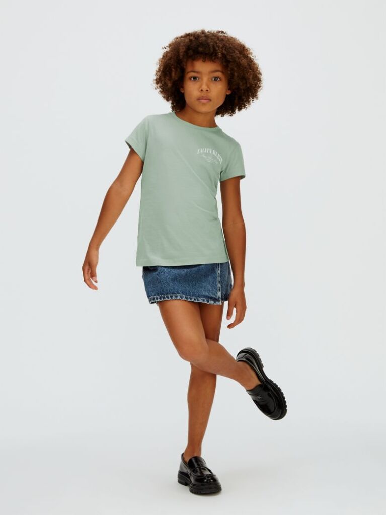 Green Slim Logo T-shirt  Girls
