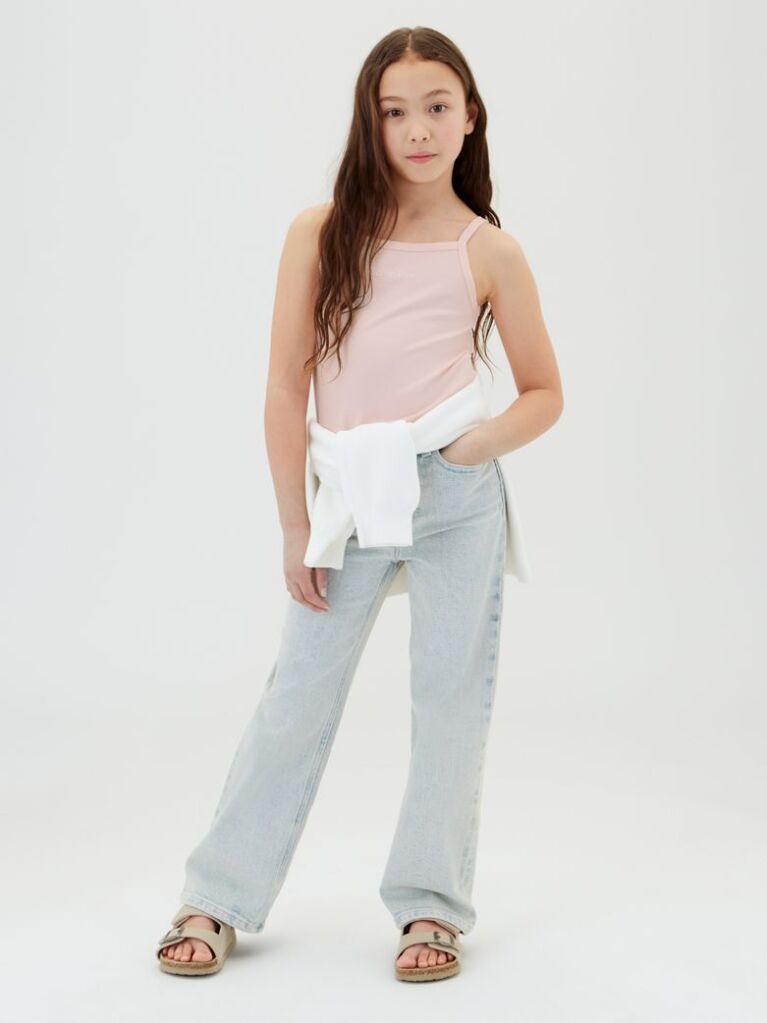 Pink Punto Milano Strap Top  Girls