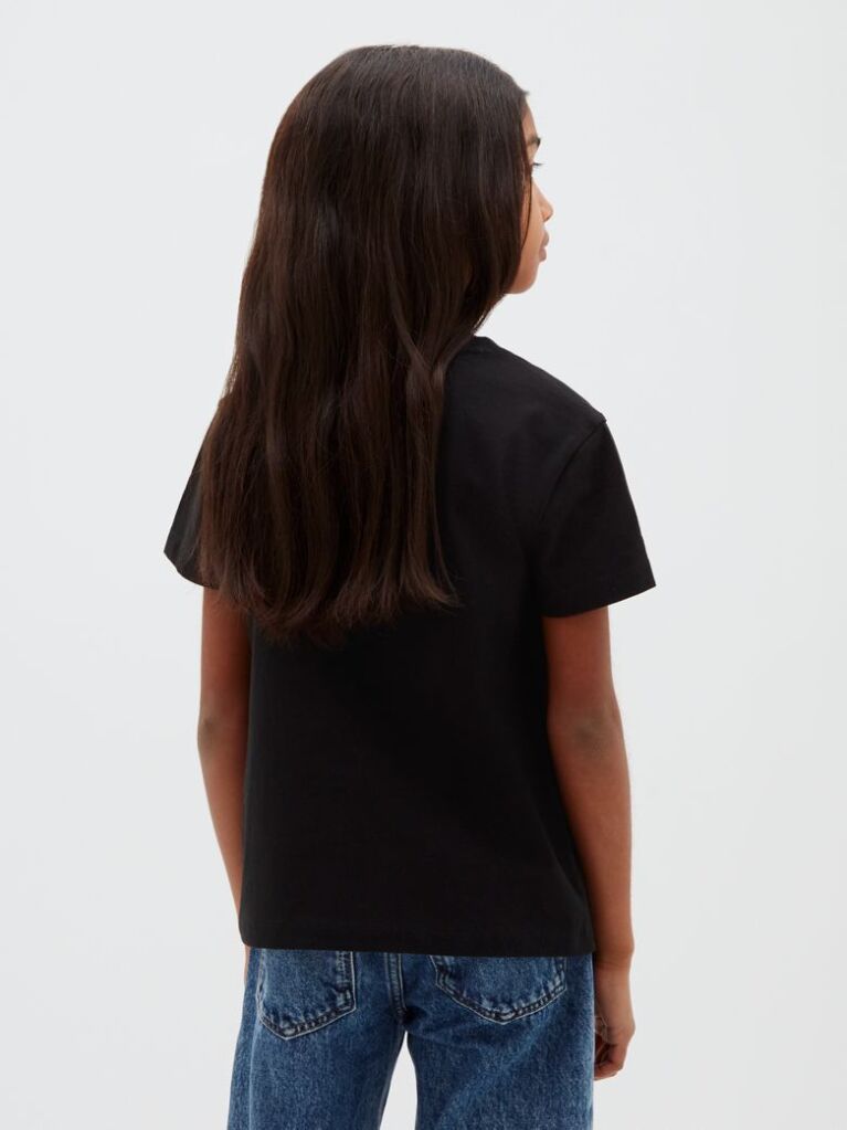 Μαύρο Παιδικό T-Shirt Με Λογότυπο  Κορίτσι