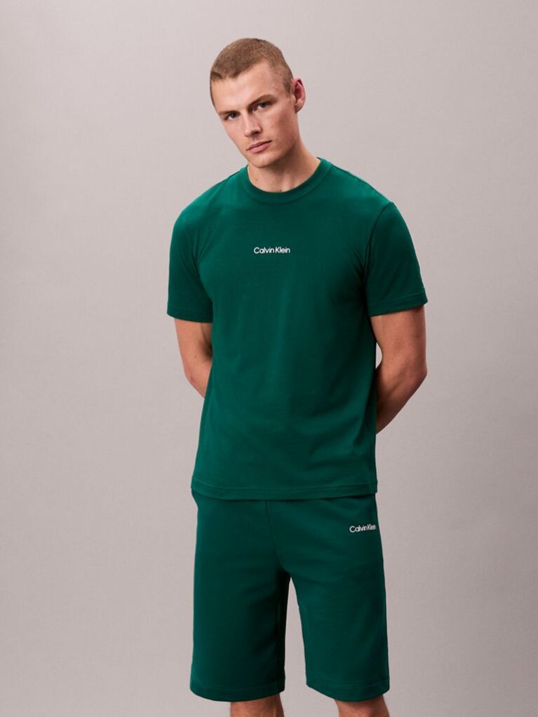 Green Soft Cotton French Terry Fleece Shorts  Men