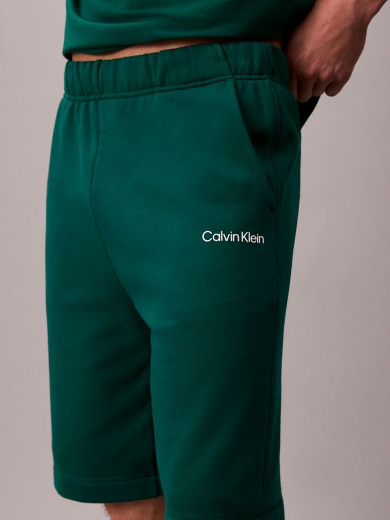 Green Soft Cotton French Terry Fleece Shorts  Men
