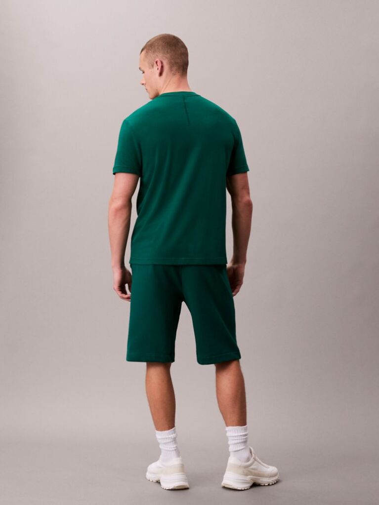 Green Soft Cotton French Terry Fleece Shorts  Men