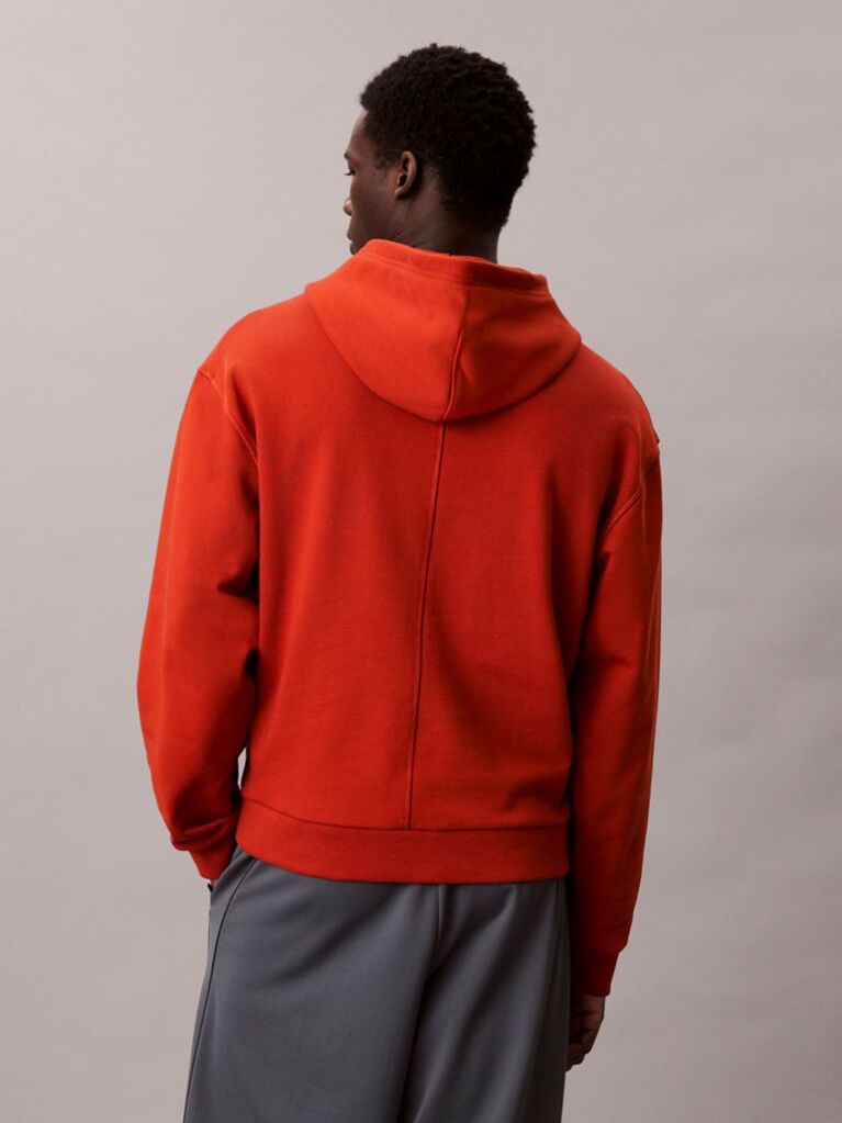 Πορτοκαλί Hoodie Από Απαλό Βαμβακερό Terry  Άνδρας
