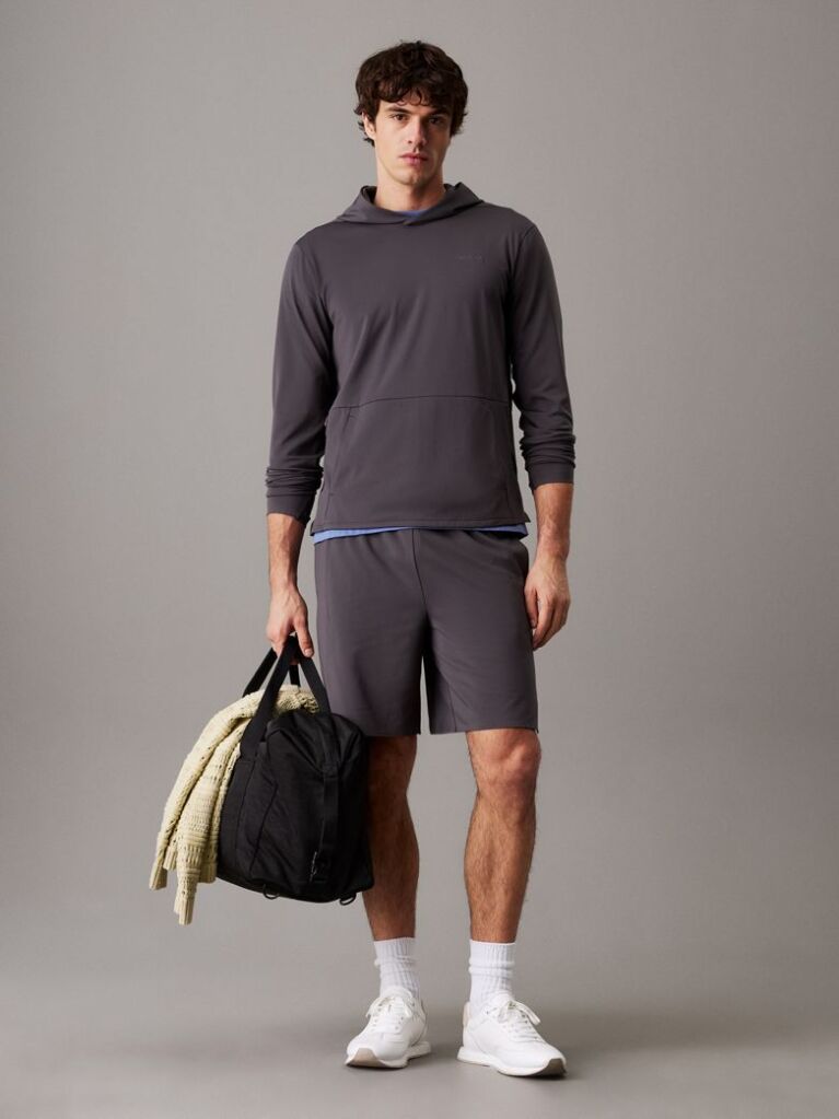 Γκρι Hoodie Με Άνοιγμα Στο Μανίκι  Άνδρας