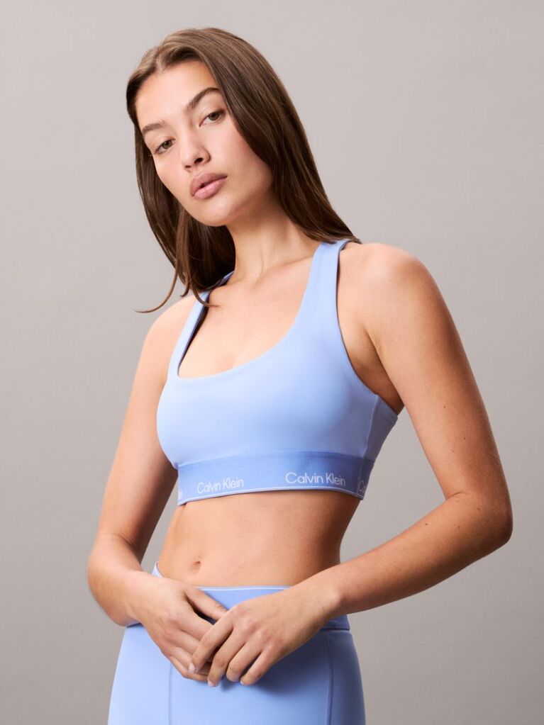 Blue Medium Impact Sports Bra  Women