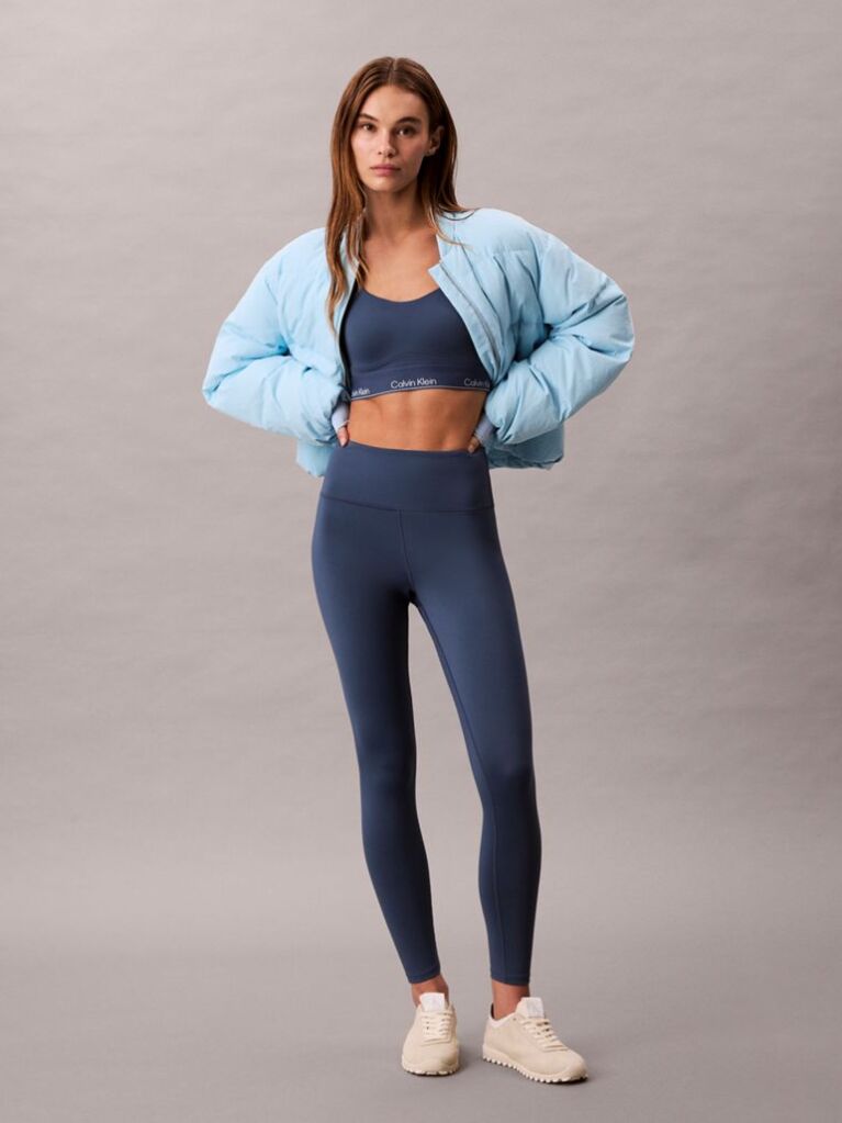 Blue Quick-Dry High-Rise 7/8 Gym Leggings  Women