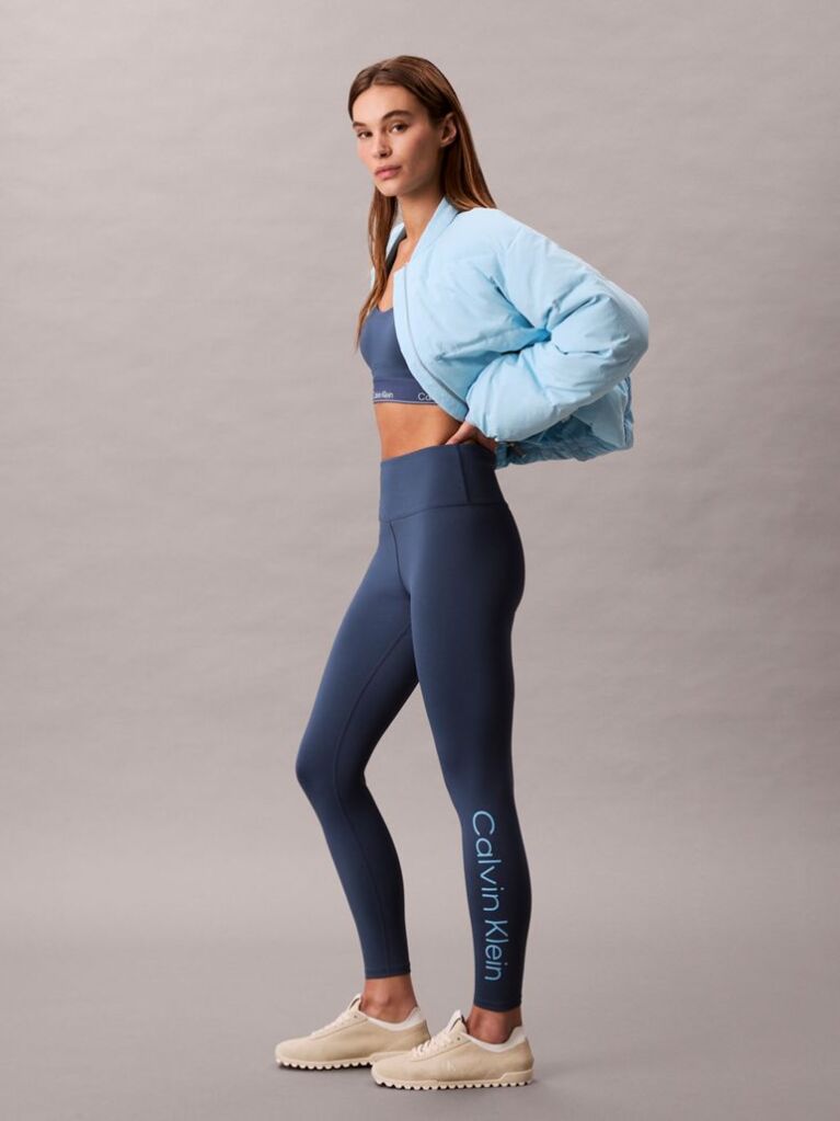 Blue Quick-Dry High-Rise 7/8 Gym Leggings  Women