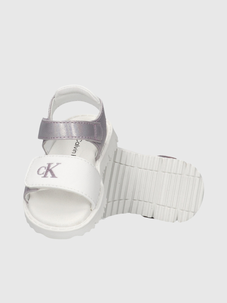 Ασημί Σανδάλια Με Velcro  Κορίτσι