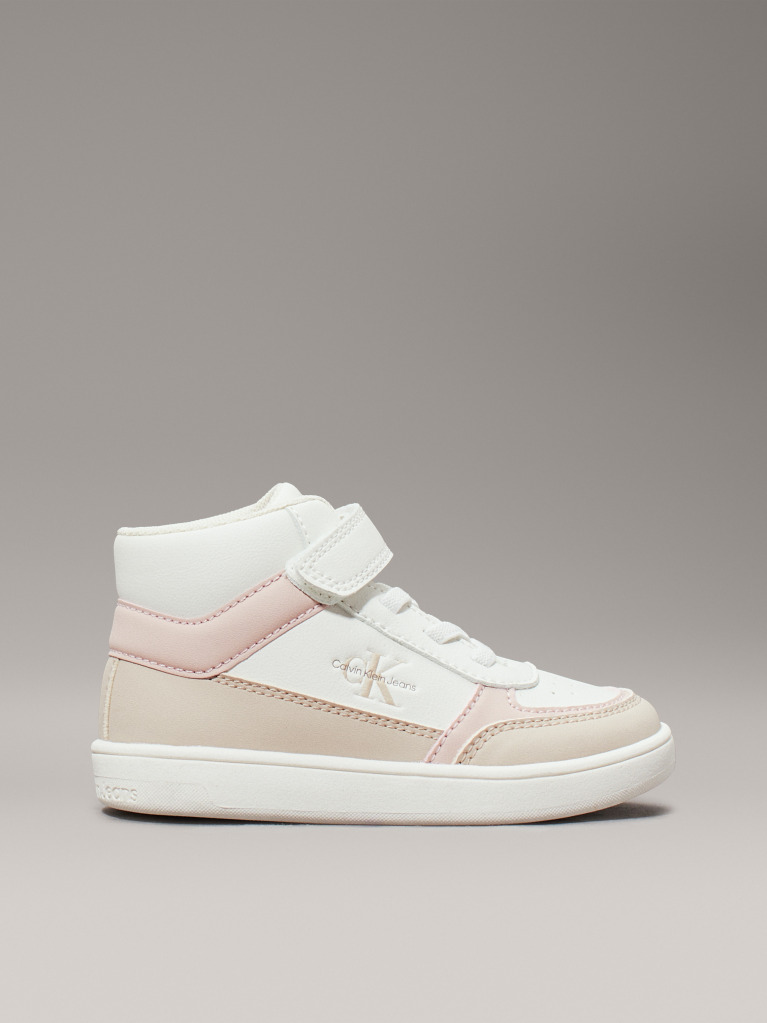 Multi Kids High Top Lace-Up/Velcro Sneaker  Girls