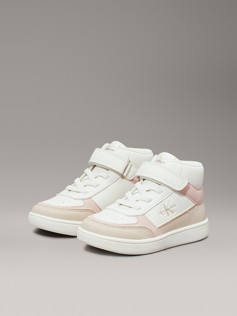 Multi Kids High Top Lace-Up/Velcro Sneaker  Girls