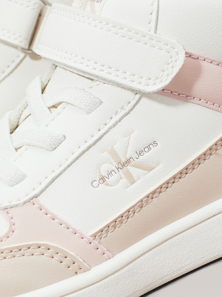 Multi Kids High Top Lace-Up/Velcro Sneaker  Girls