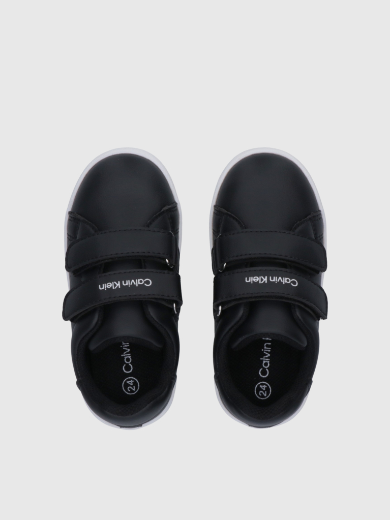 Black Low Cut Velcro Sneaker  Kids Unisex