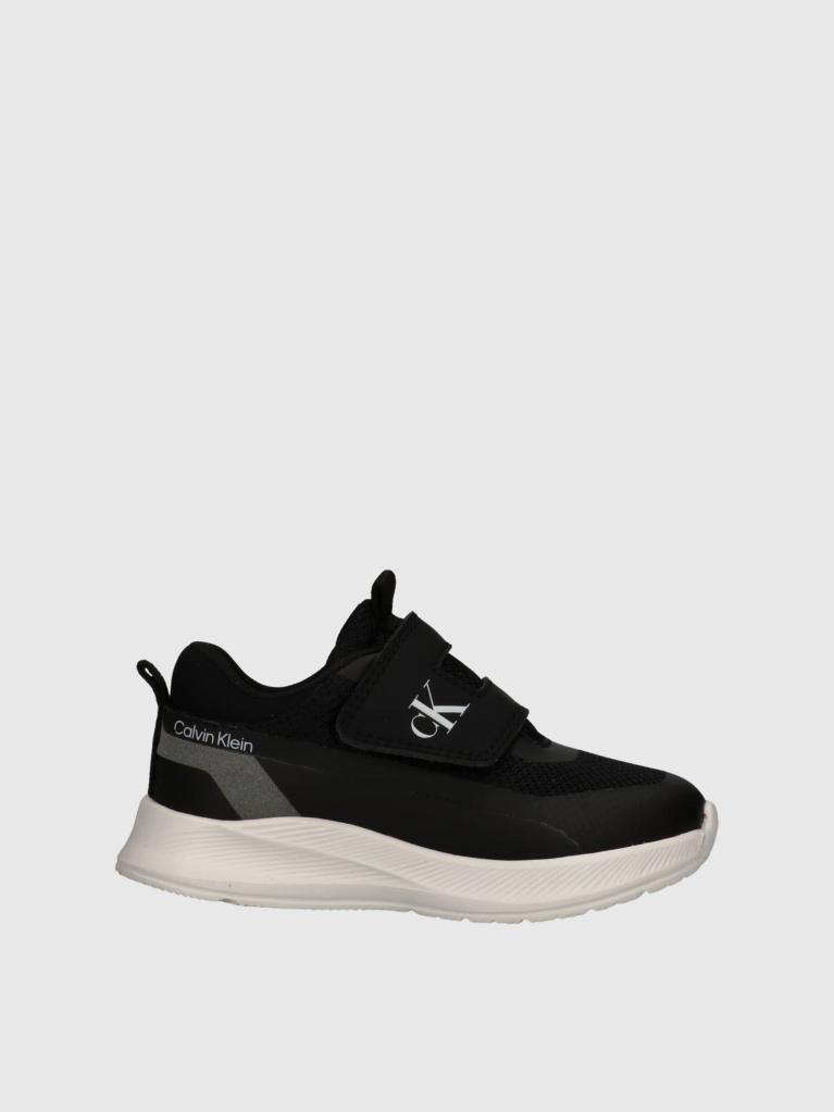 Black Low Cut Velcro Sneakers  Kids Unisex