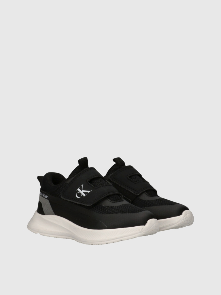 Black Low Cut Velcro Sneakers  Kids Unisex