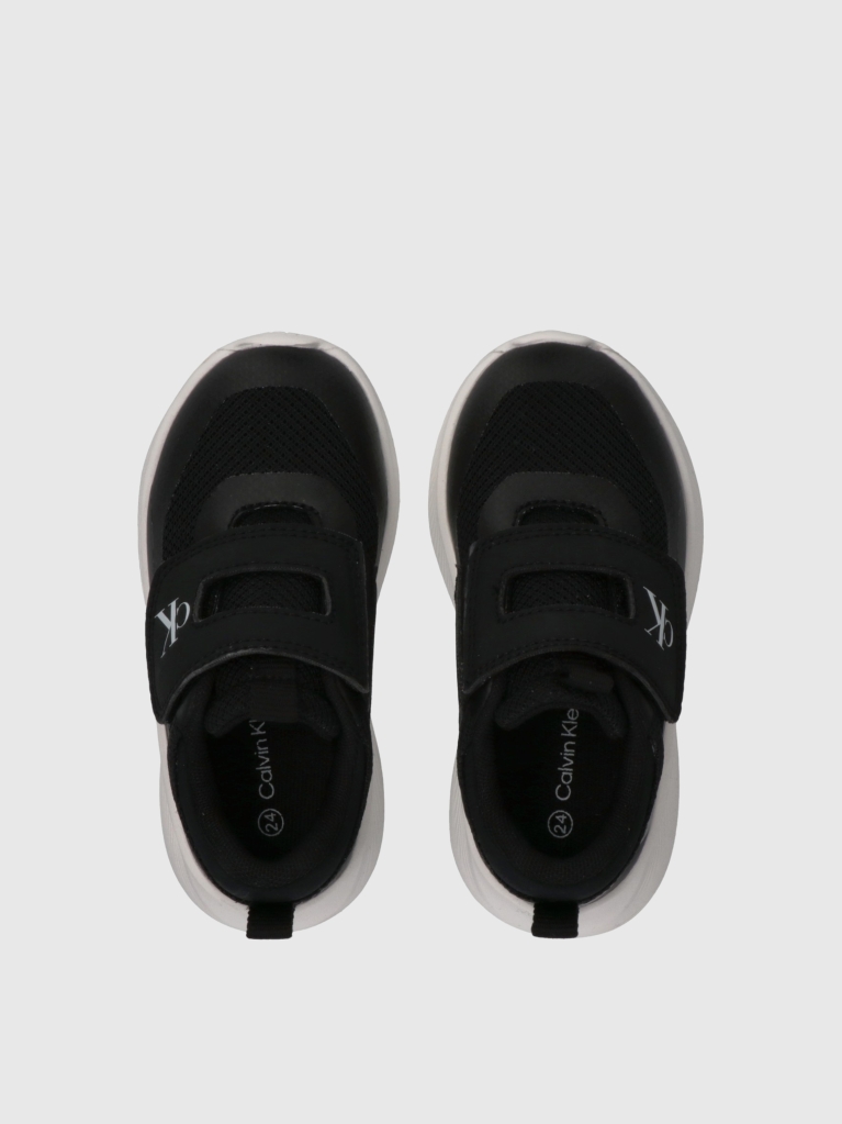 Black Low Cut Velcro Sneakers  Kids Unisex