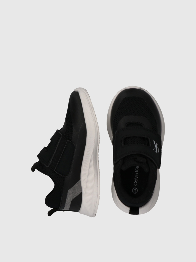 Black Low Cut Velcro Sneakers  Kids Unisex
