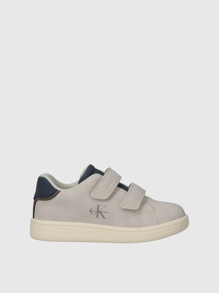 Grey Kids Low Cut Velcro Sneakers  Kids Unisex