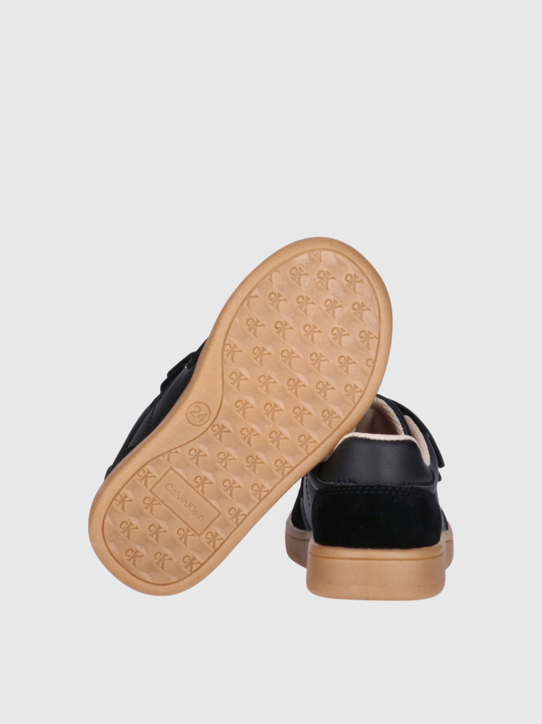 Black Kids Low Cut Velcro Sneakers  Kids Unisex
