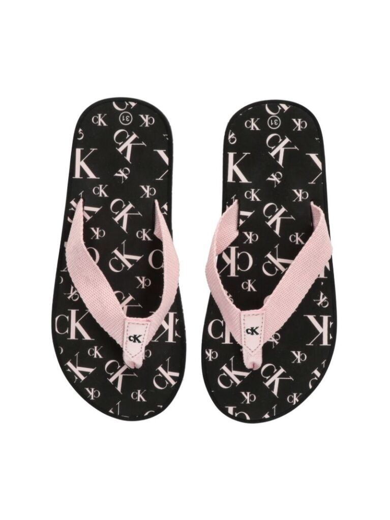 Pink Logo Print Flip Flop  Girls