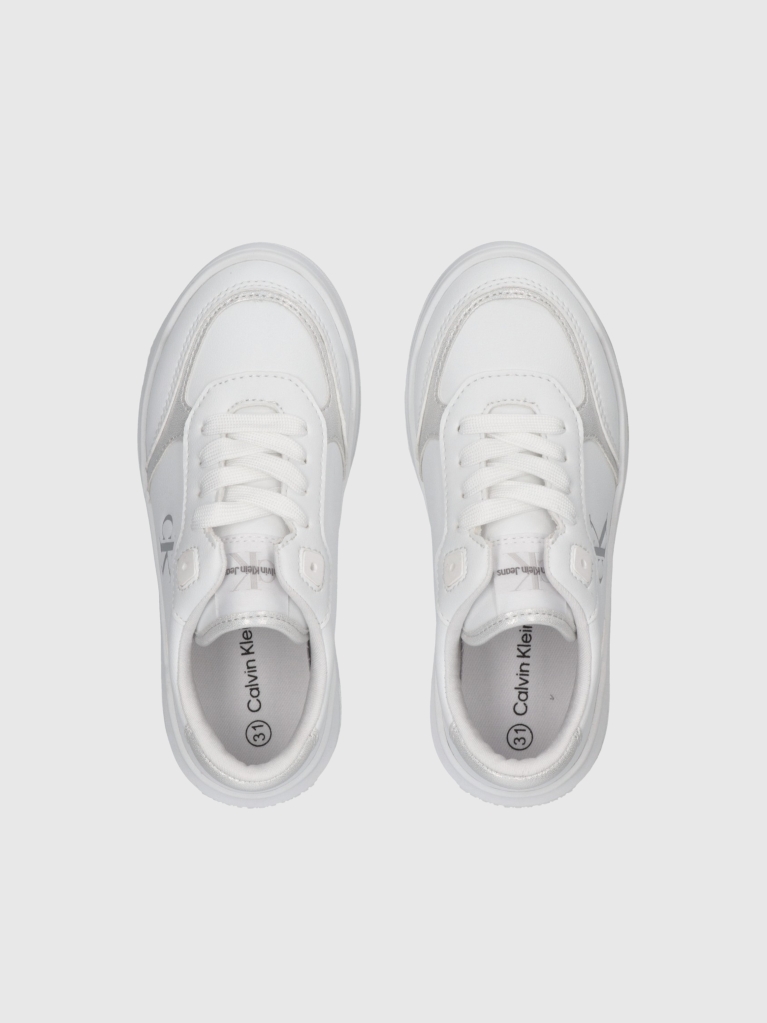 White Low Cut Lace-Up Sneaker  Girls