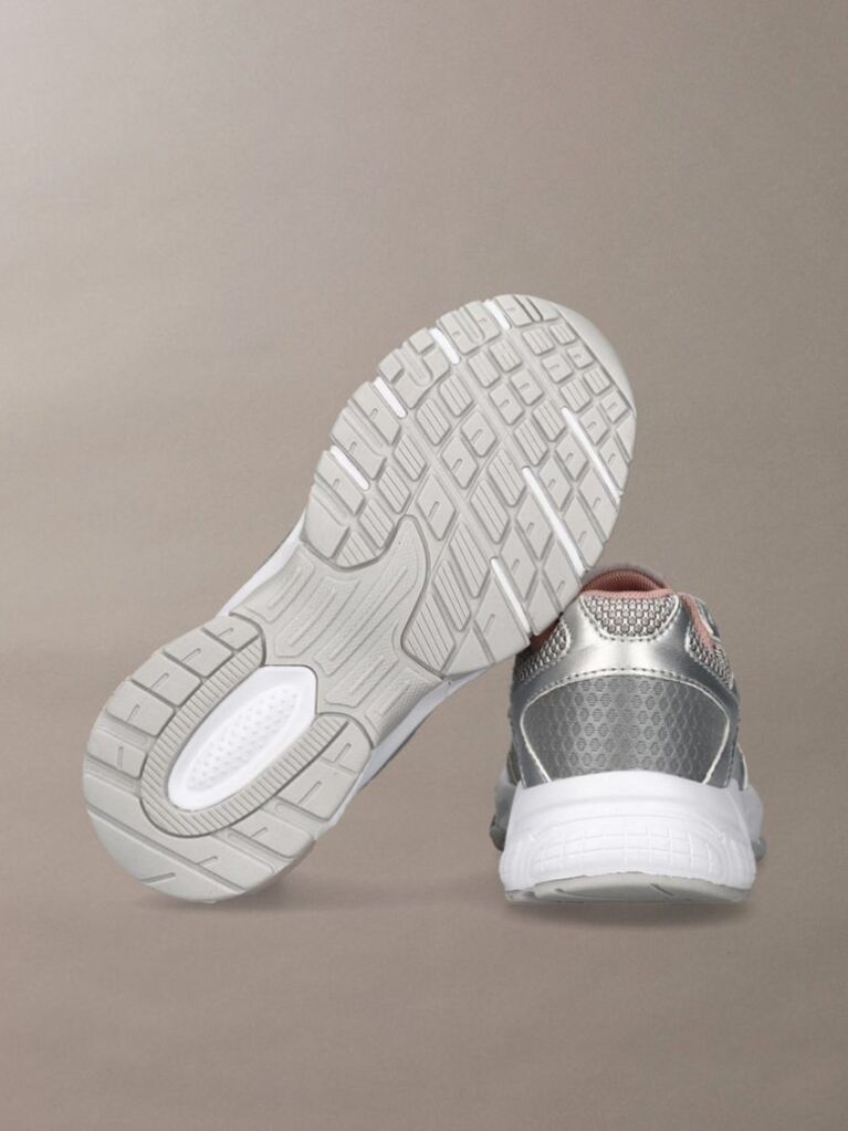 Ασημί Παιδικά Δετά Sneakers Με Χαμηλό Κόψιμο  Κορίτσι