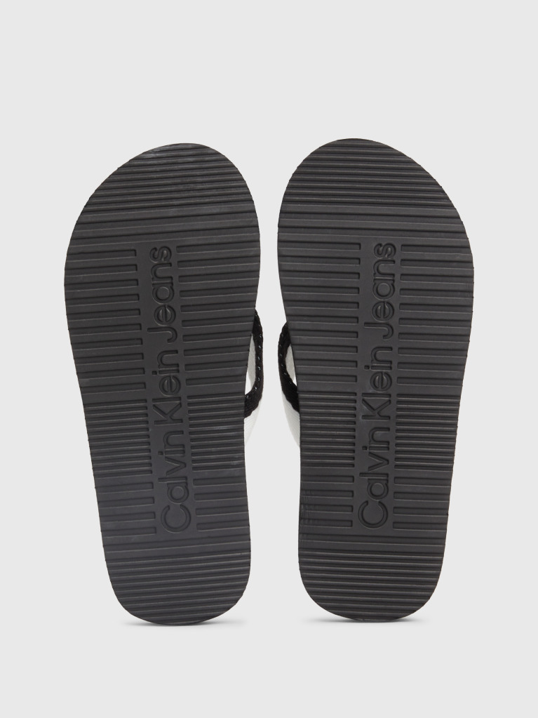 Black Kids Logo Print Flip Flop  Kids Unisex