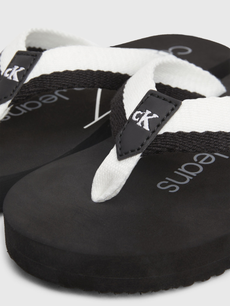 Black Kids Logo Print Flip Flop  Kids Unisex