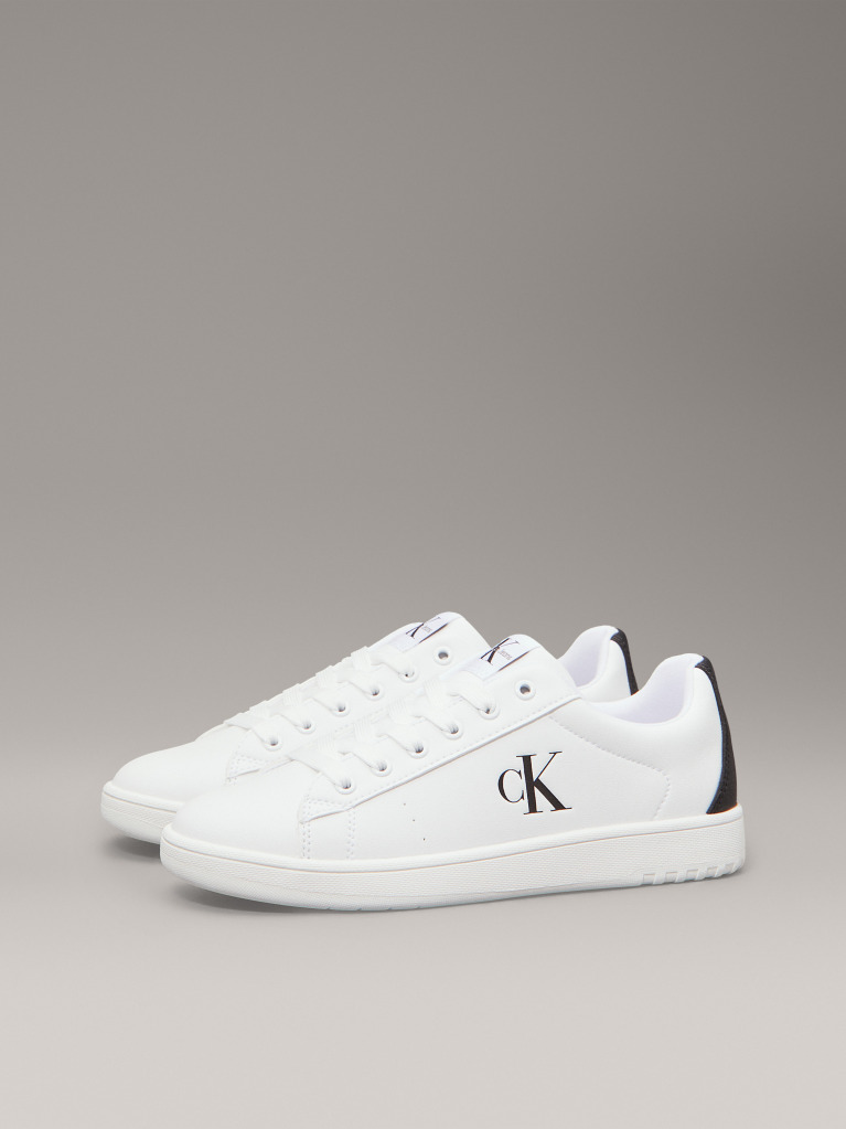 White Low Cut Lace-Up Sneaker  Kids Unisex